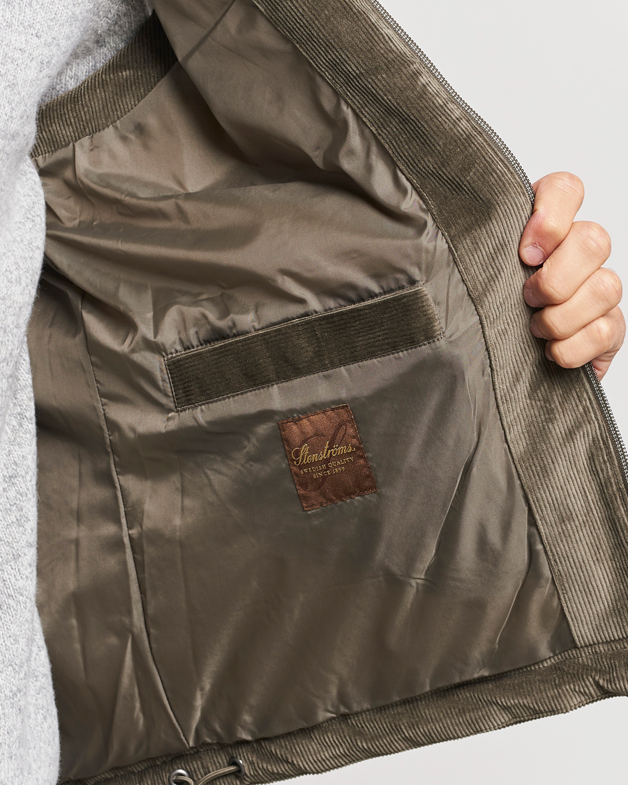 Homme | Manteaux Et Vestes | Stenströms | Hooded Corduroy Vest Brown