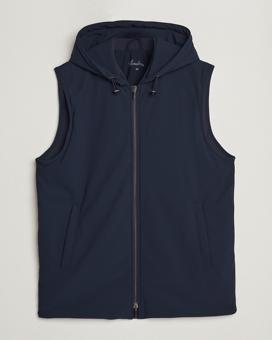 Homme | Manteaux Et Vestes | Stenströms | Active Jersey Leisure Hood Vest Navy
