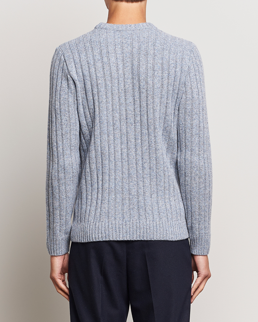 Homme | Pulls Et Tricots | Stenströms | Super Geelong Merino Crewneck Blue/Grey