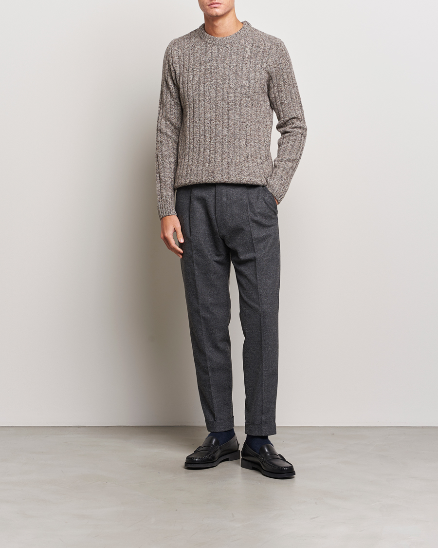 Homme | Pulls Et Tricots | Stenströms | Super Geelong Merino Crewneck Brown
