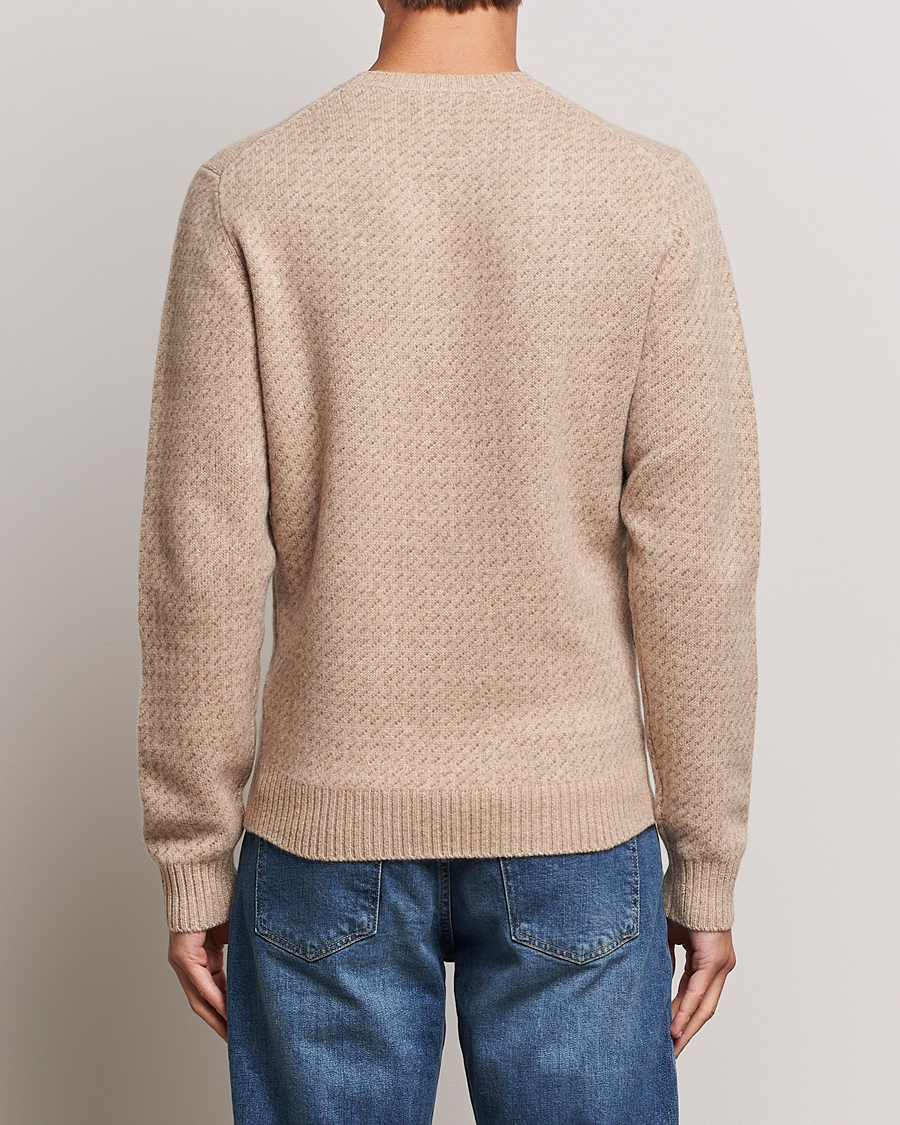 Homme | Pulls Et Tricots | Stenströms | Patterned Yak Merino Crewneck Beige