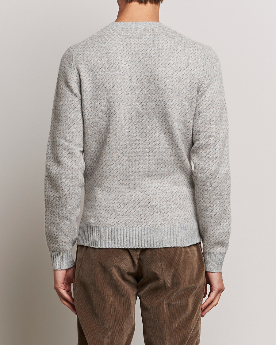 Homme | Pulls Et Tricots | Stenströms | Patterned Yak Merino Crewneck Grey