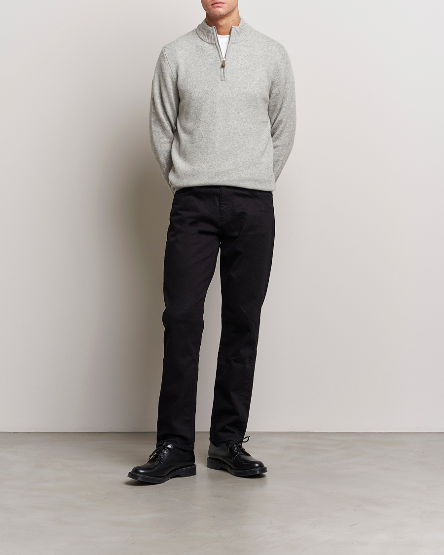 Homme | Pulls Et Tricots | Stenströms | Patterned Yak Merino Half-Zip Grey