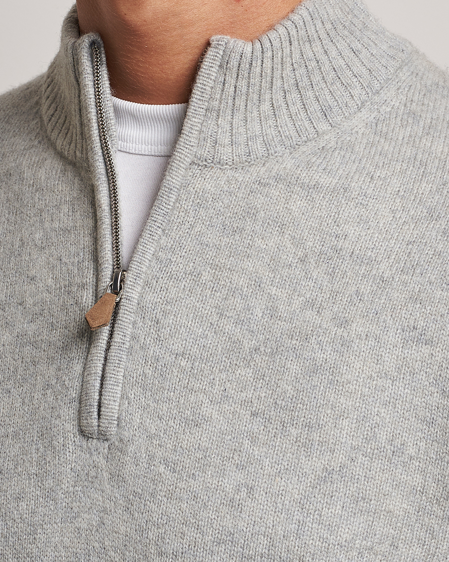 Homme | Pulls Et Tricots | Stenströms | Patterned Yak Merino Half-Zip Grey