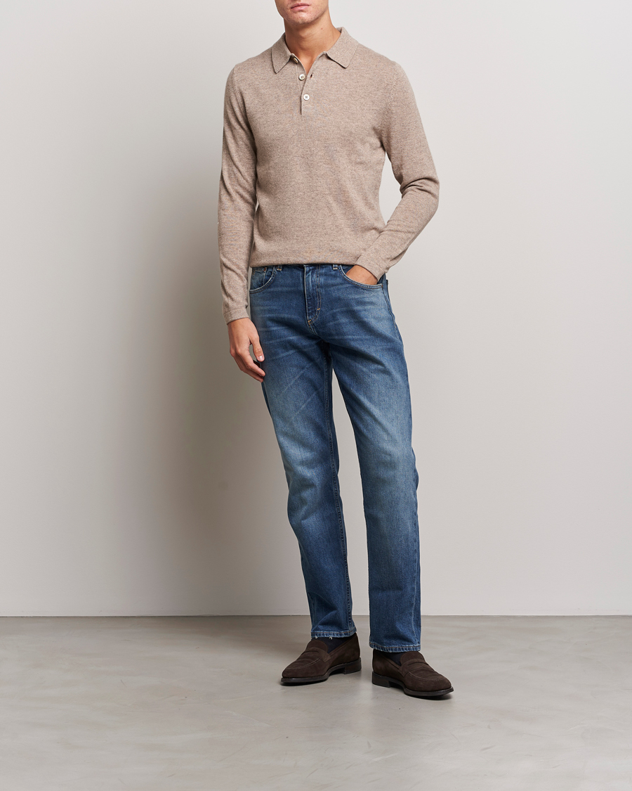 Homme | Pulls Et Tricots | Stenströms | Cashmere Poloshirt Beige