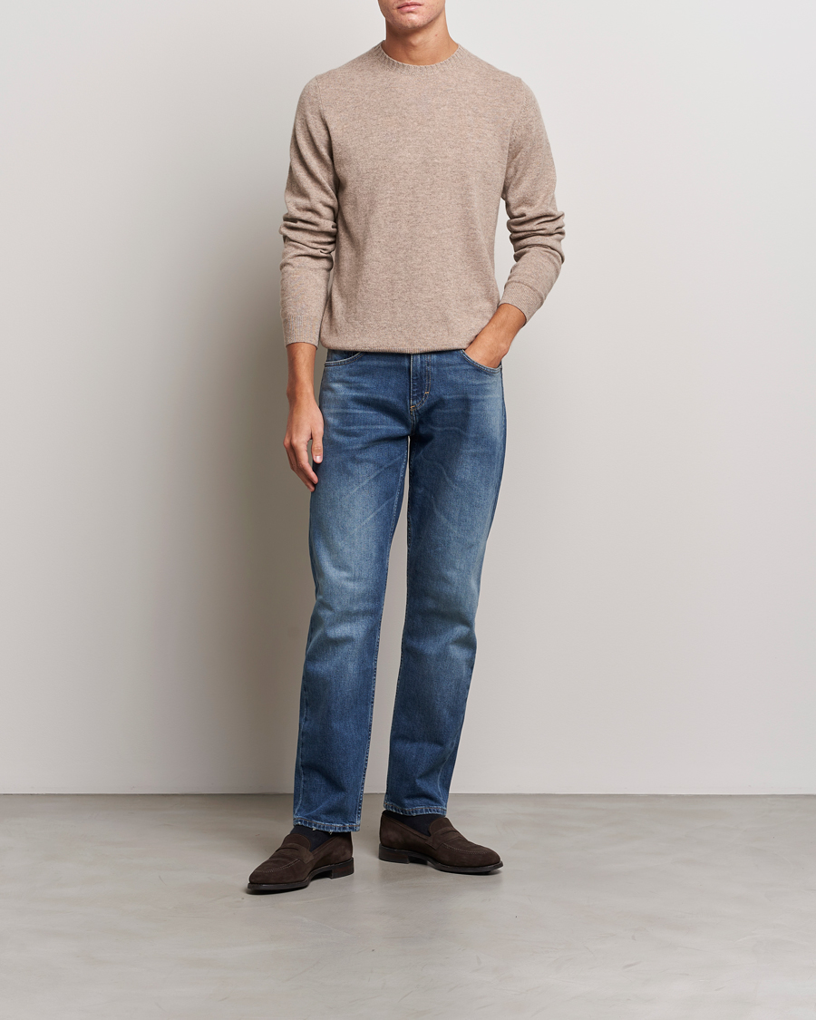 Homme | Pulls Et Tricots | Stenströms | Cashmere Crewneck Beige