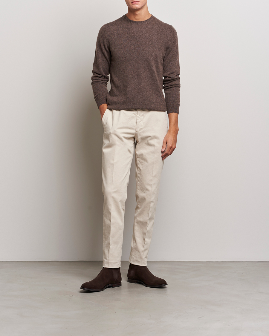 Homme | Pulls Et Tricots | Stenströms | Cashmere Crewneck Dark Brown