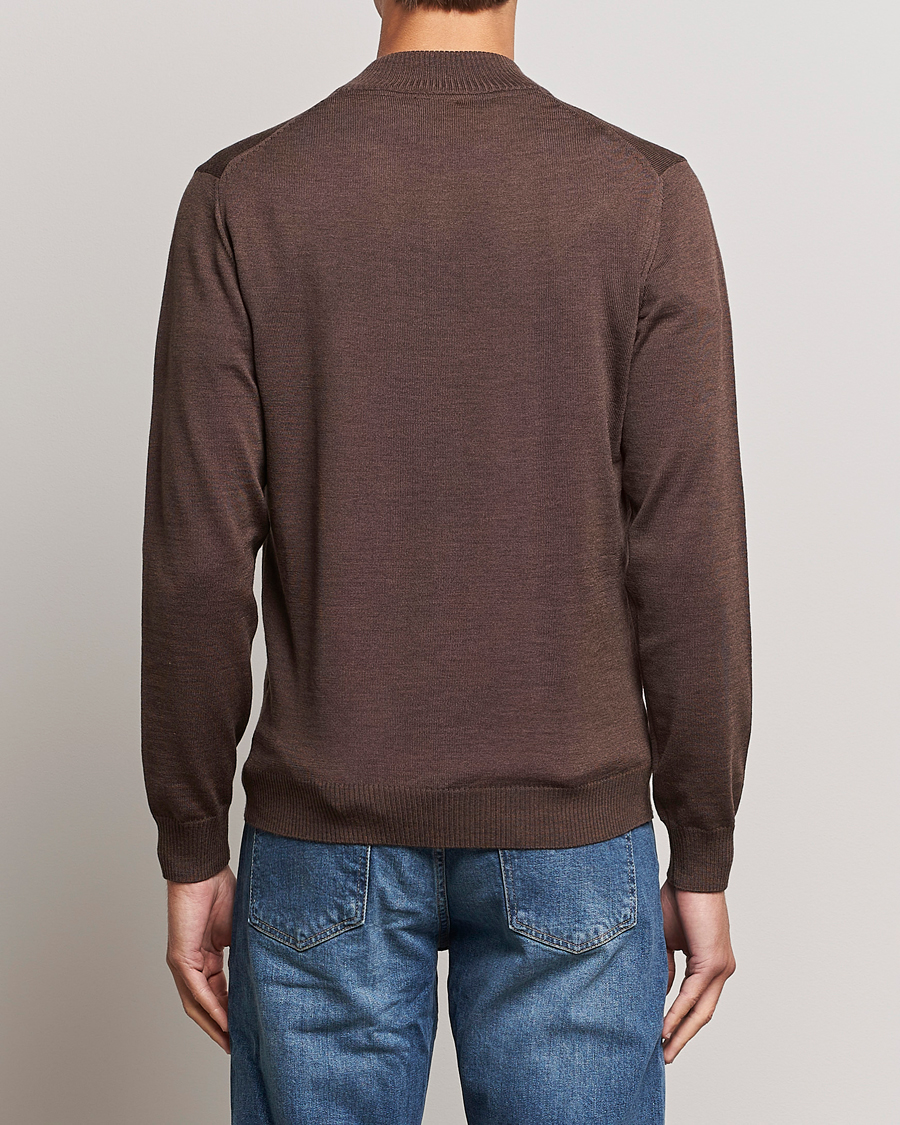 Homme | Pulls Et Tricots | Stenströms | Merino Half Zip Brown
