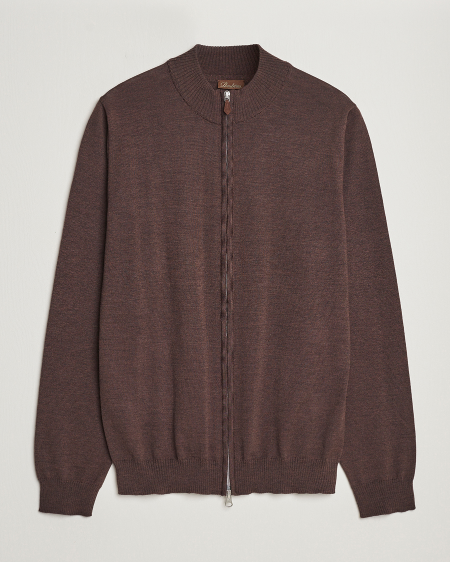 Homme | Pulls Et Tricots | Stenströms | Merino Full Zip Brown