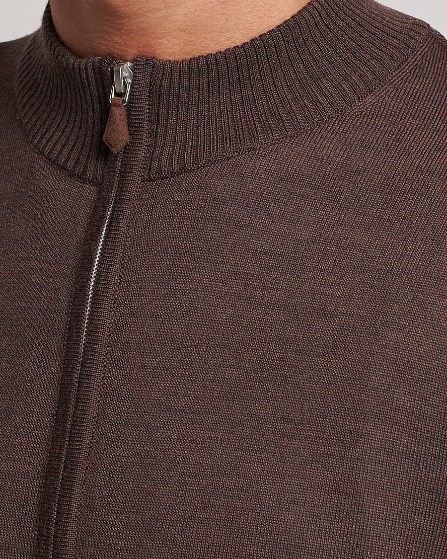 Homme | Pulls Et Tricots | Stenströms | Merino Full Zip Brown