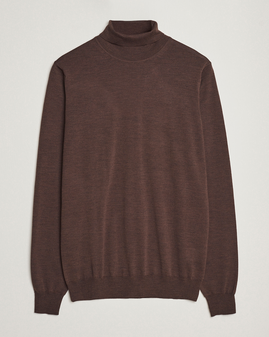 Homme | Pulls Et Tricots | Stenströms | Fine Merino Rollneck Brown