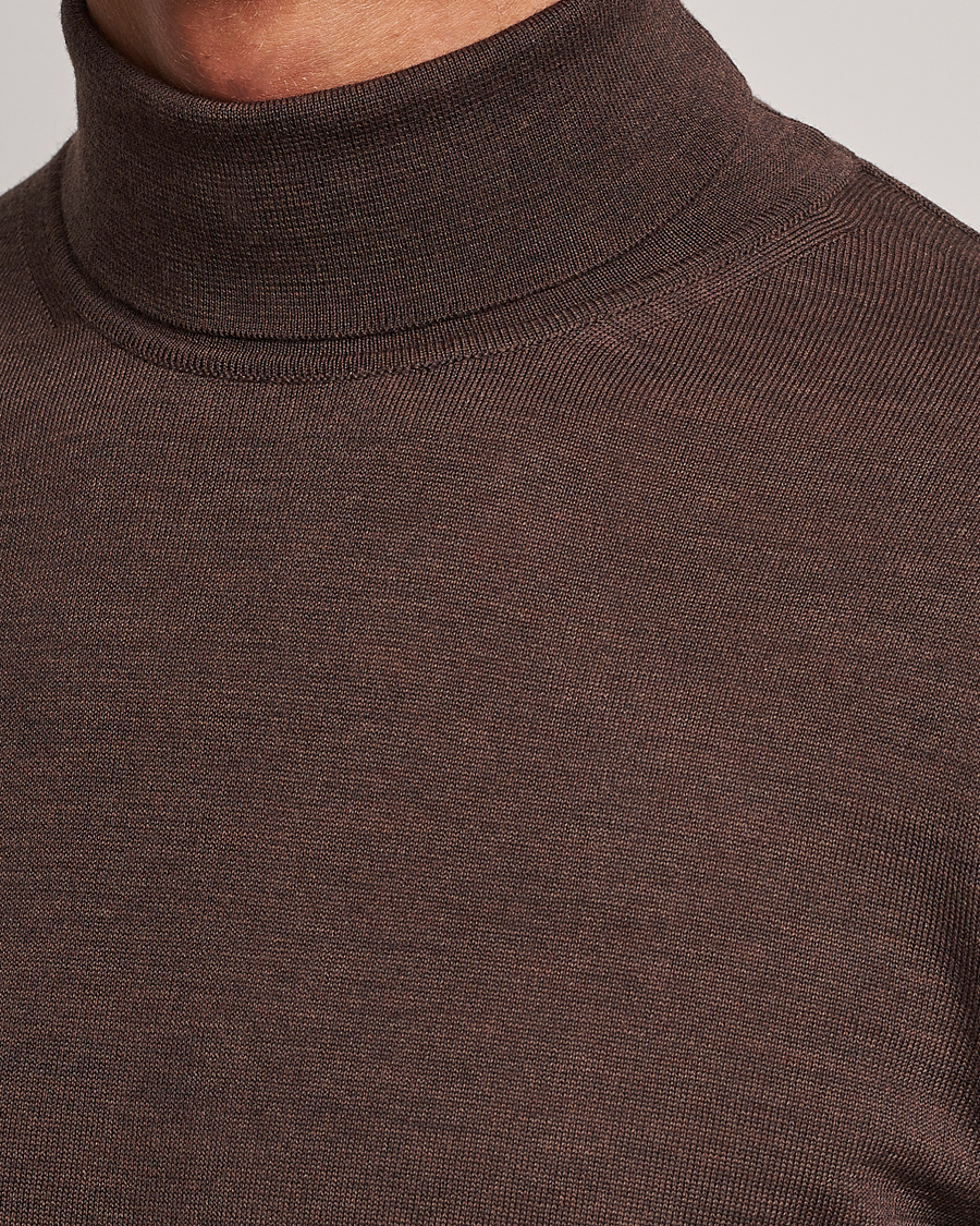 Homme | Pulls Et Tricots | Stenströms | Fine Merino Rollneck Brown