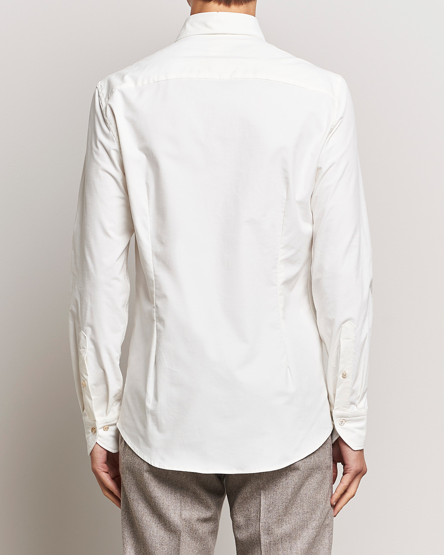 Homme | Chemises | Stenströms | Slimline Cut Away Corduroy Shirt White