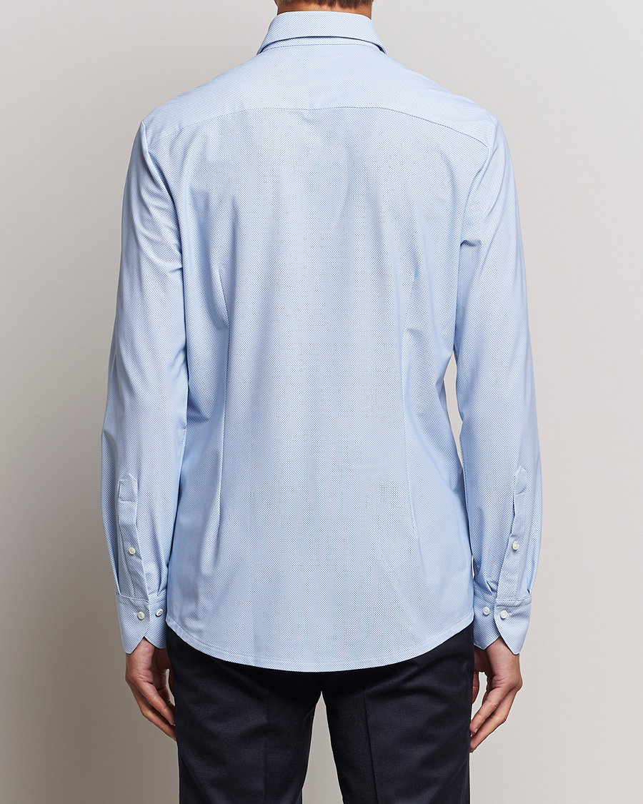 Homme | Chemises | Stenströms | Slimline 4-Way Stretch Cut Away Shirt Light Blue