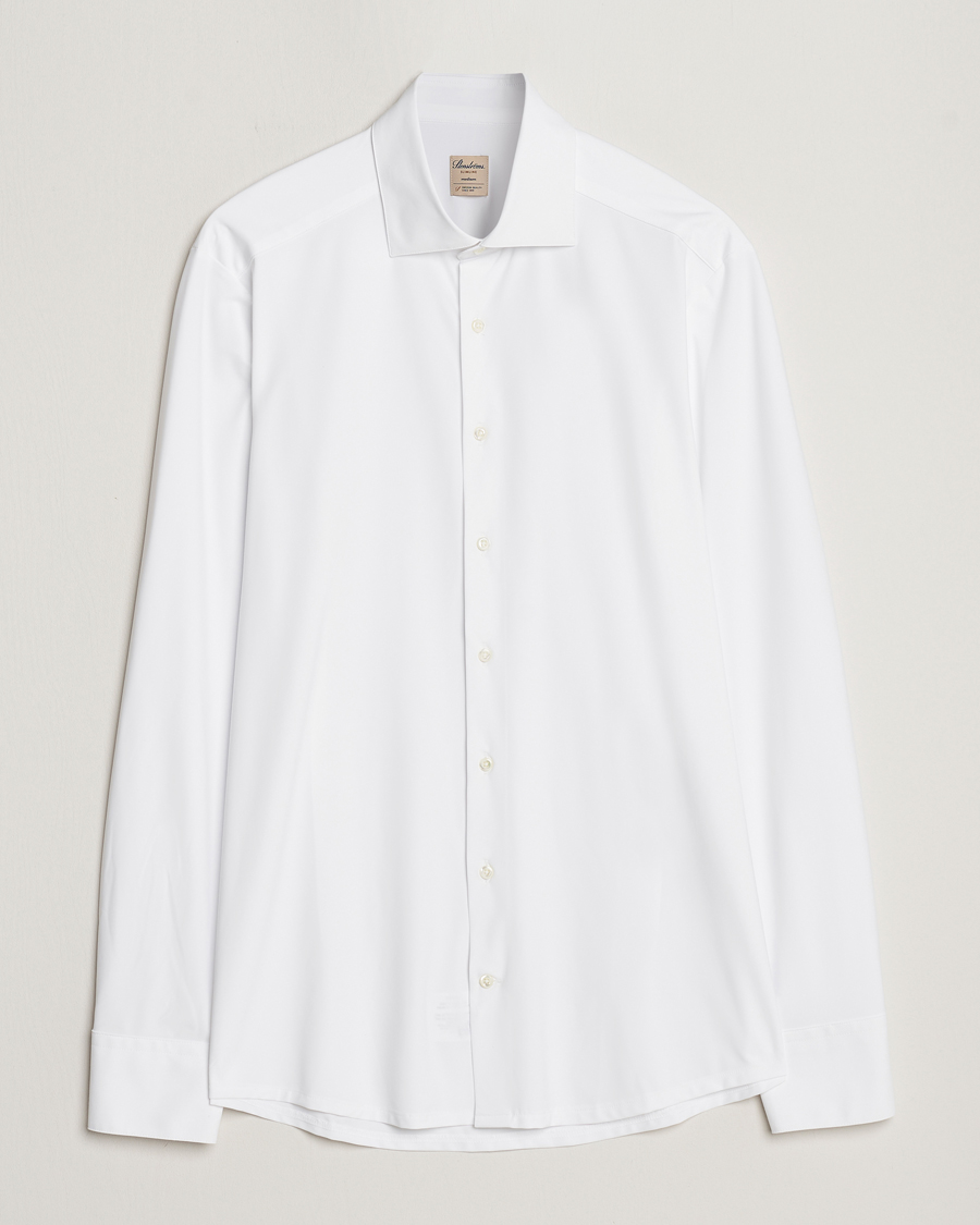 Homme | Chemises | Stenströms | Slimline Cut Away 4-Way Stretch Shirt White