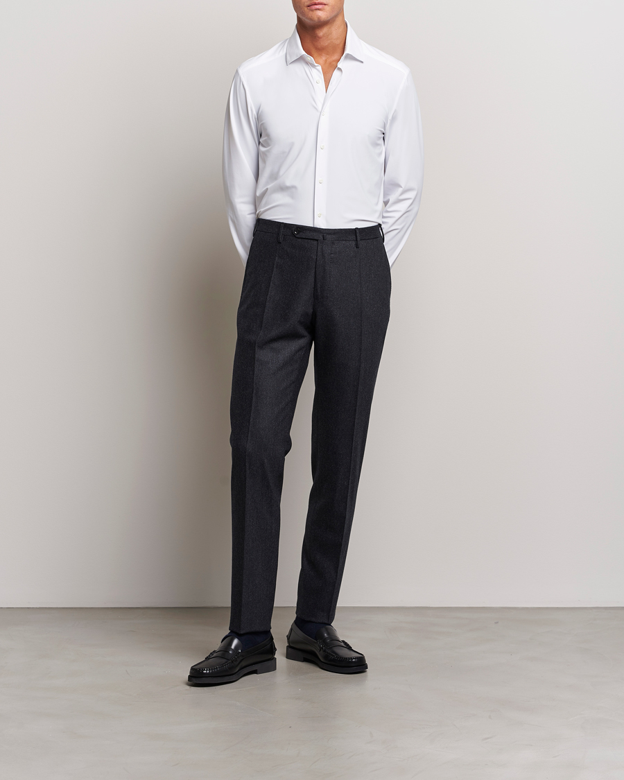Homme | Chemises | Stenströms | Slimline Cut Away 4-Way Stretch Shirt White