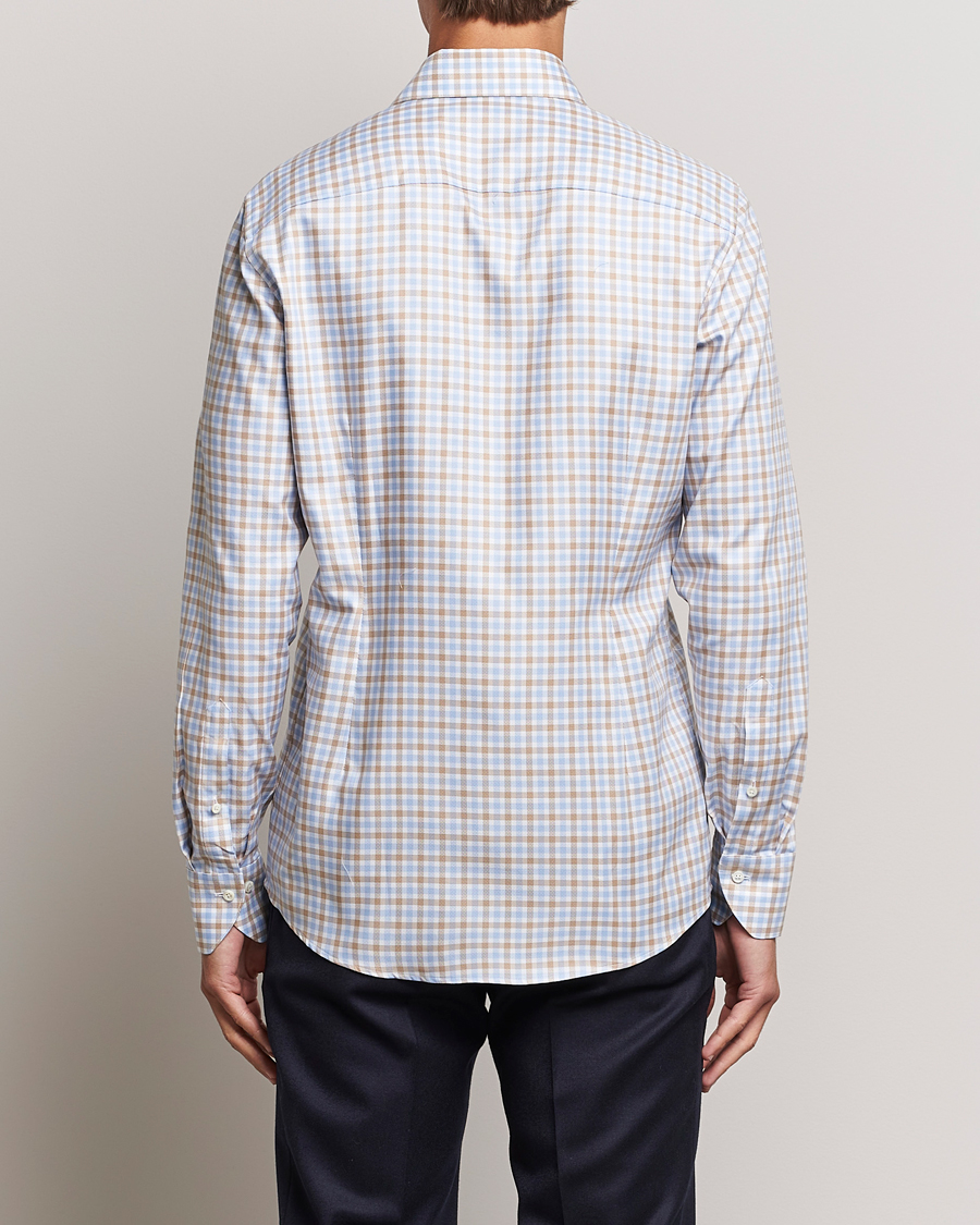Homme | Chemises | Stenströms | Slimline Checked Royal Oxford Shirt Beige/Blue