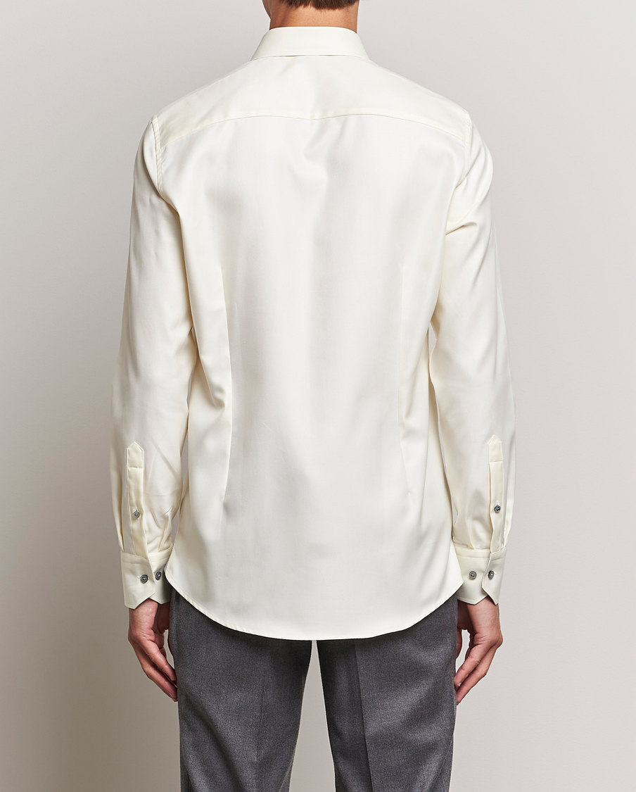 Homme | Chemises | Stenströms | Slimline Two Fold Contrast Cut Away Shirt Yellow