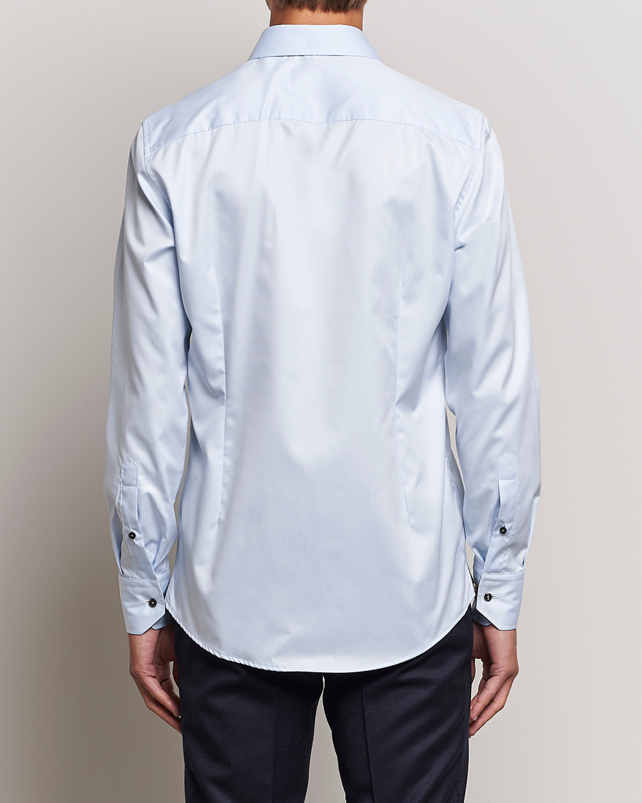 Homme | Chemises | Stenströms | Slimline Contrast Cut Away Shirt Light Blue