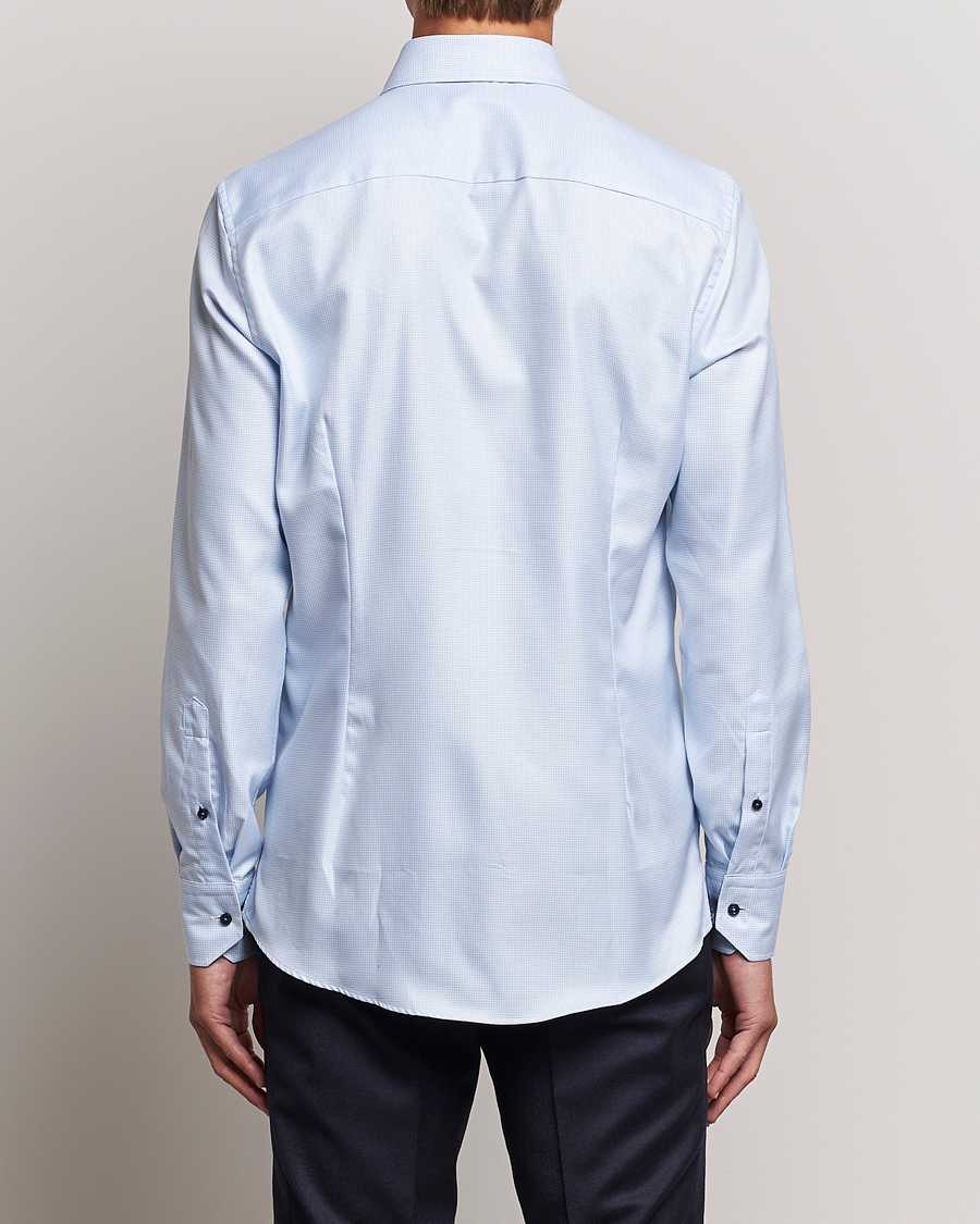 Homme | Chemises | Stenströms | Slimline Micro Structure Contrast Shirt Blue