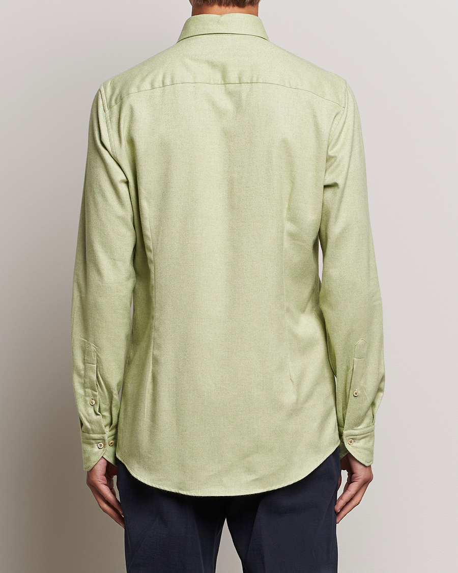 Homme | Chemises | Stenströms | Slimline Flannel Shirt Green