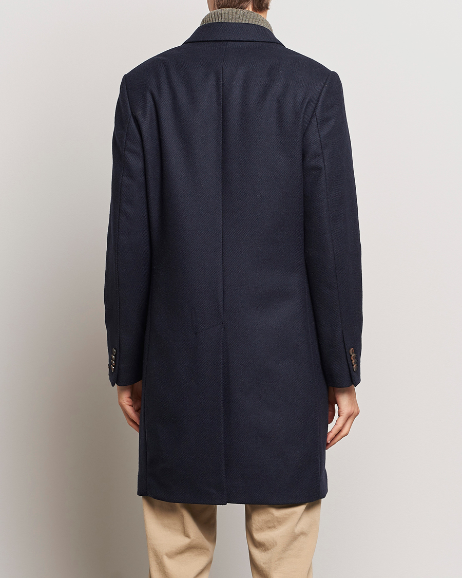 Homme | Manteaux Et Vestes | Morris | Double Breasted Herringbone Wool Coat Navy