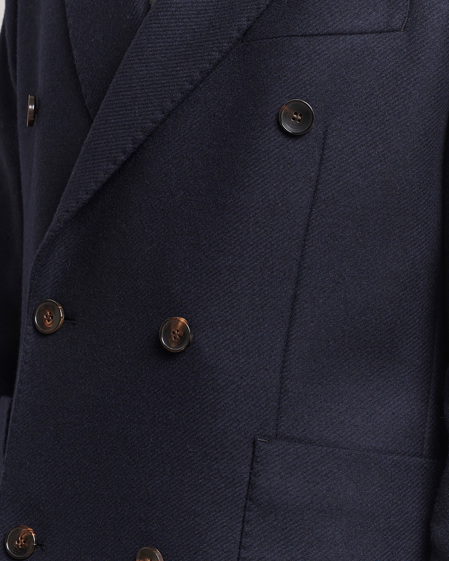 Homme | Manteaux Et Vestes | Morris | Double Breasted Herringbone Wool Coat Navy