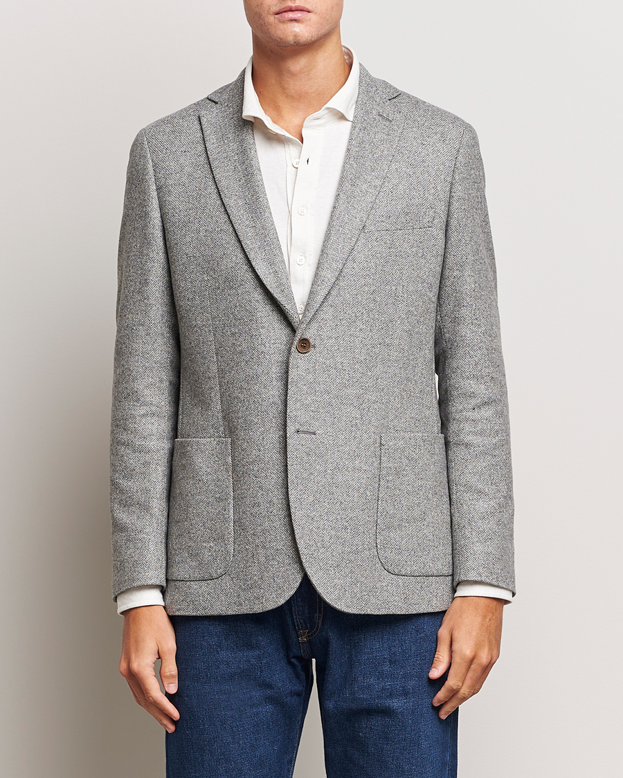 Homme | Blazers | Morris | Archie Herringbone Blazer Grey