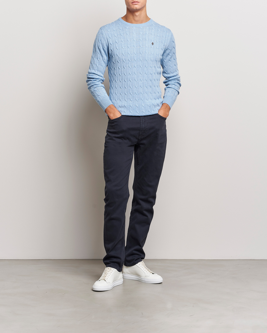 Homme | Pantalons | Morris | James Brushed 5-Pocket Pant Blue