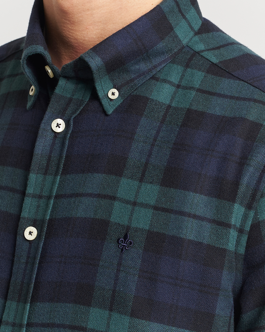 Homme | Chemises | Morris | Brushed Tartan Shirt Navy