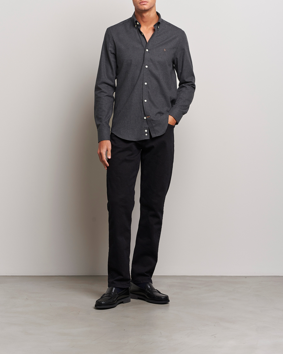 Homme | Chemises | Morris | Watts Flanell Shirt Dark Grey