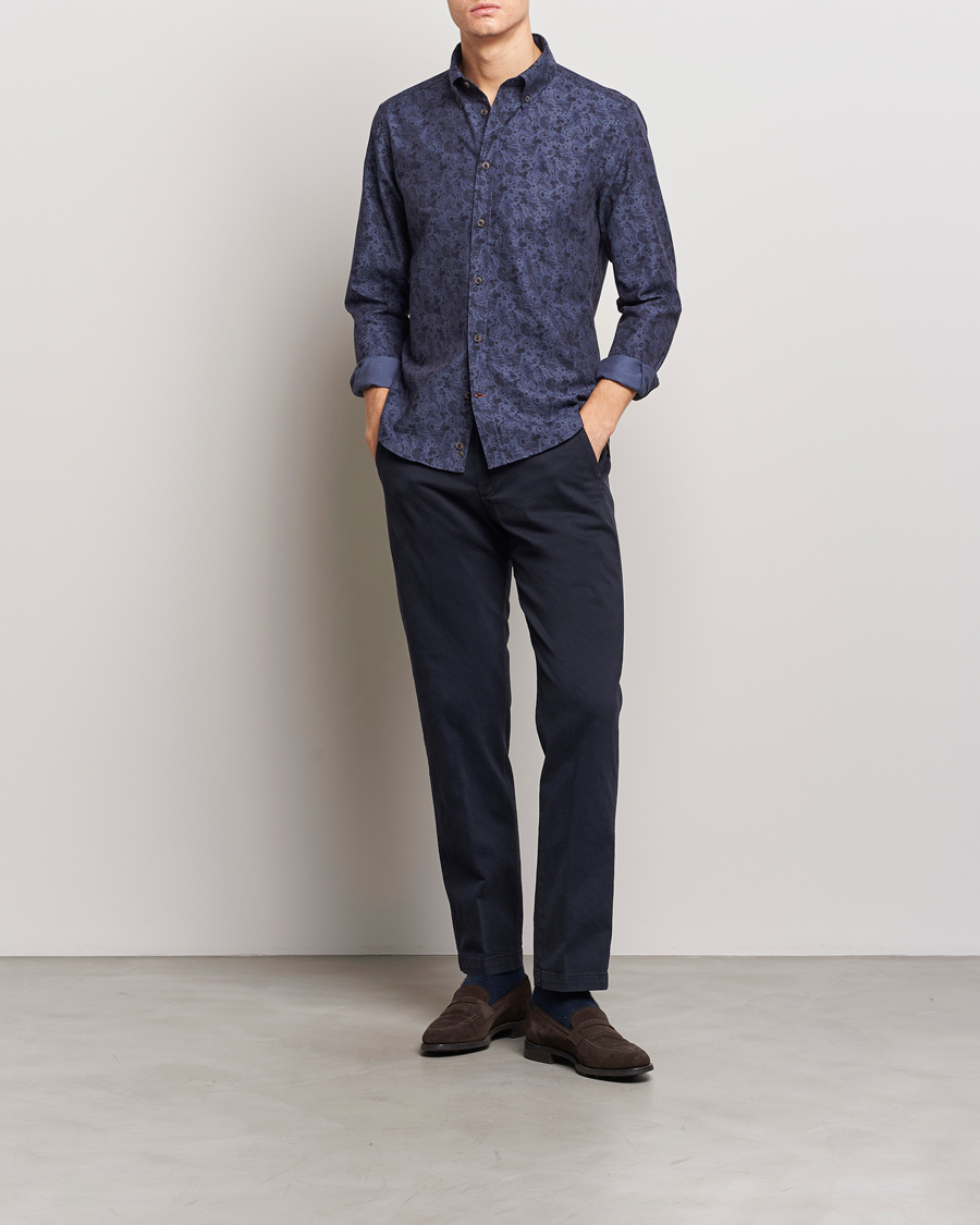 Homme | Chemises | Morris | Printed Flower Shirt Navy