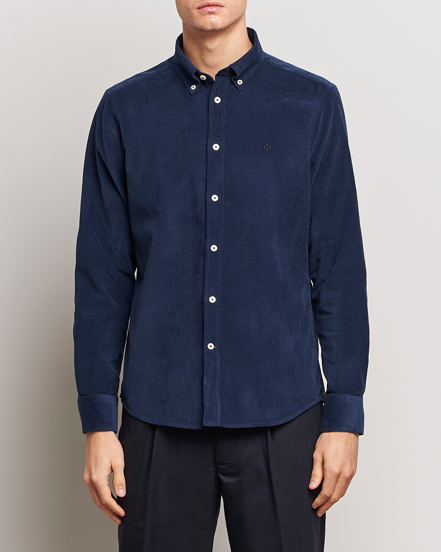 Homme | Chemises | Morris | Douglas Corduroy Shirt Blue