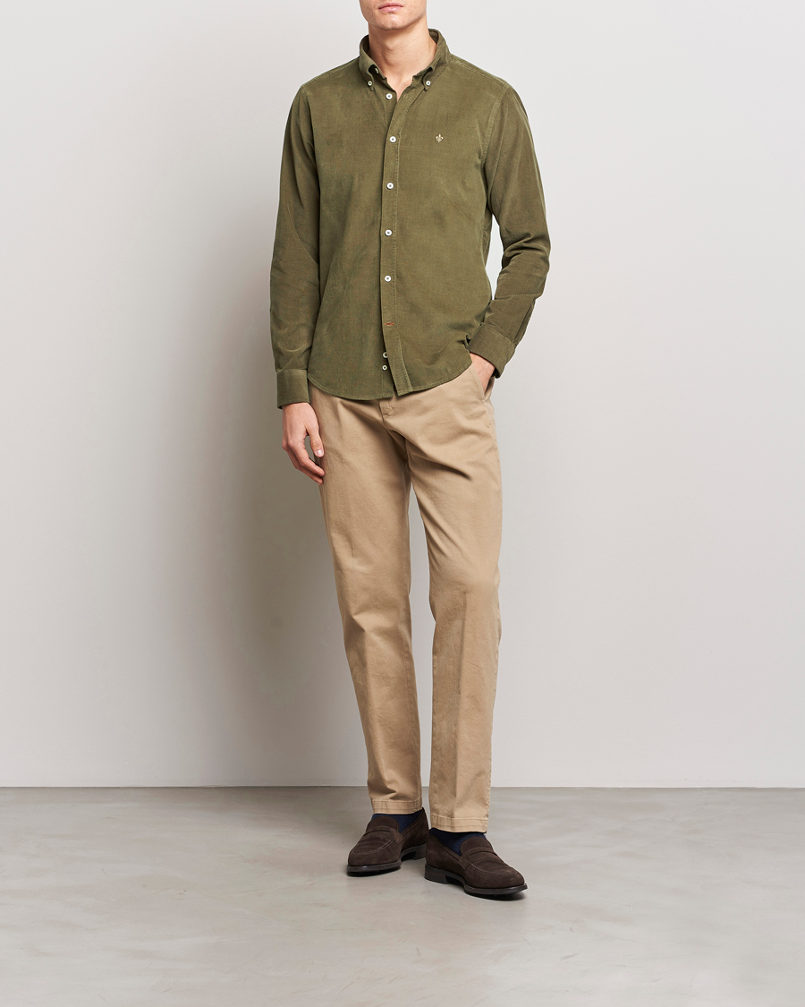 Homme | Chemises | Morris | Douglas Corduroy Shirt Olive