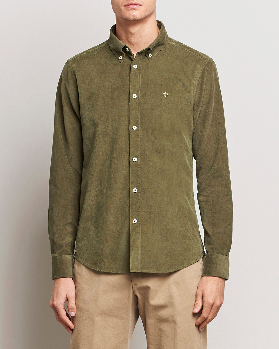 Homme | Chemises | Morris | Douglas Corduroy Shirt Olive