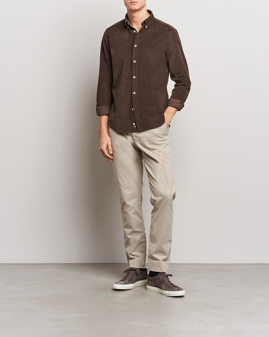 Homme | Chemises | Morris | Douglas Corduroy Shirt Brown