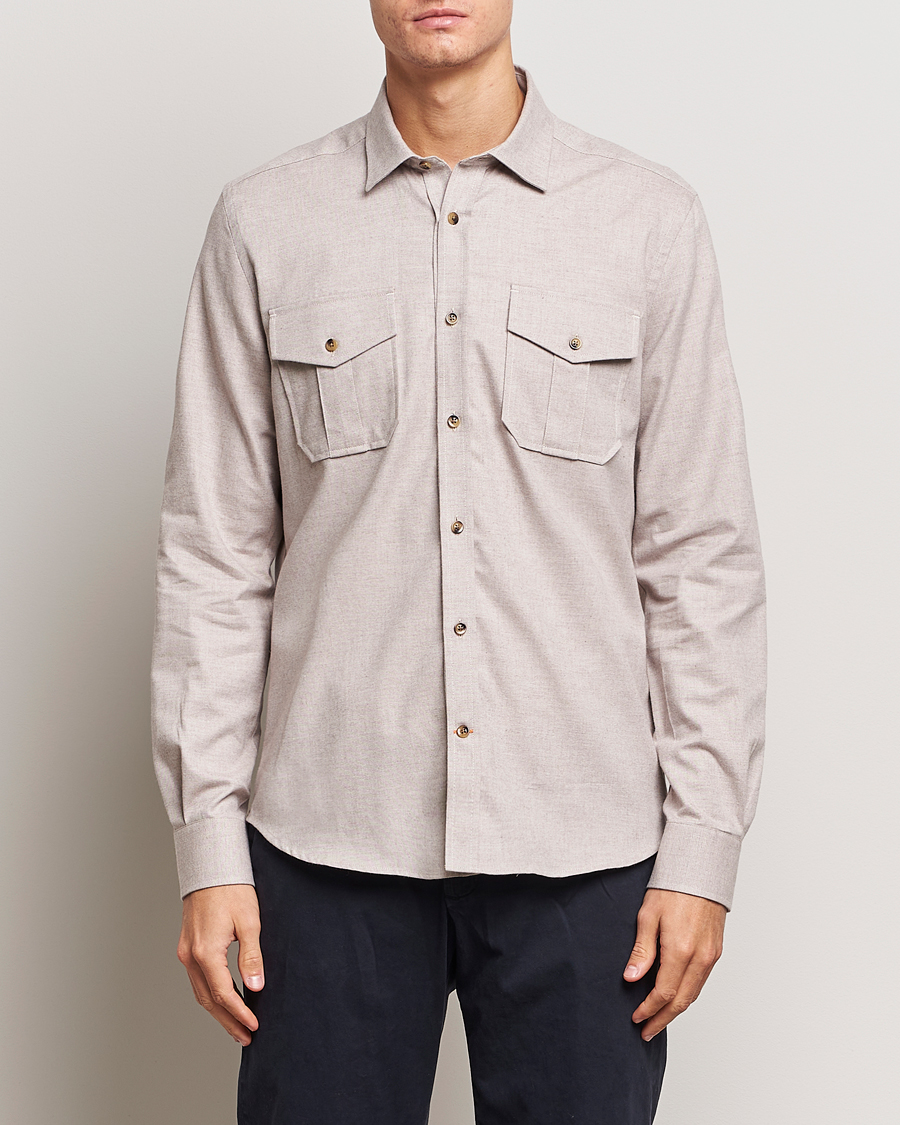Homme | Chemises | Morris | Weights Flanell Shirt Khaki