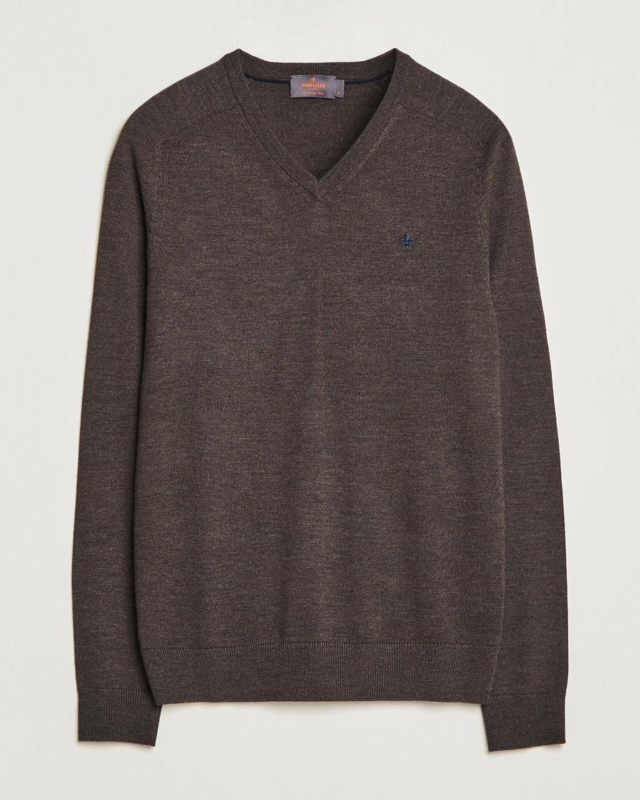 Homme | Pulls Et Tricots | Morris | Merino V-neck Brown