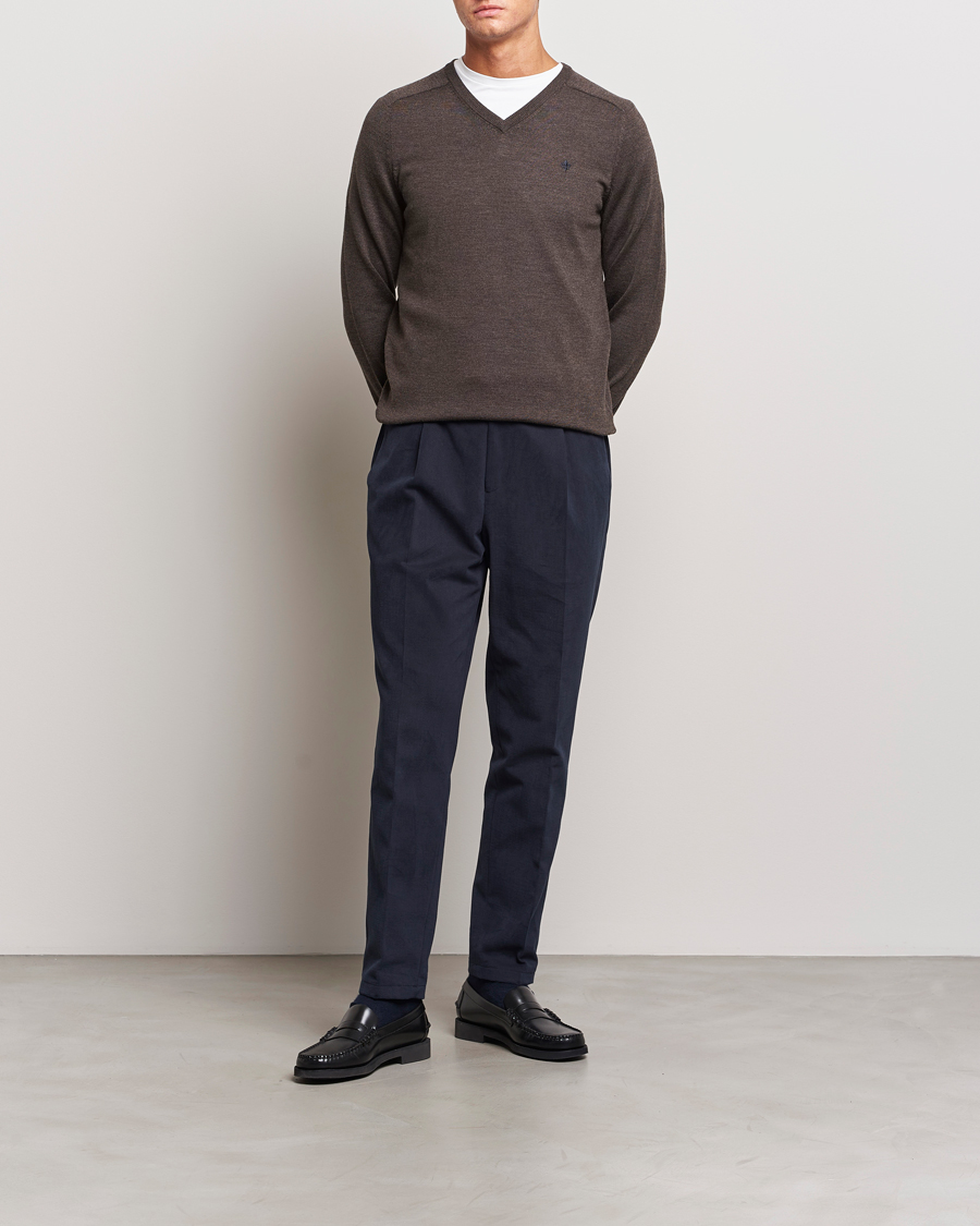 Homme | Pulls Et Tricots | Morris | Merino V-neck Brown