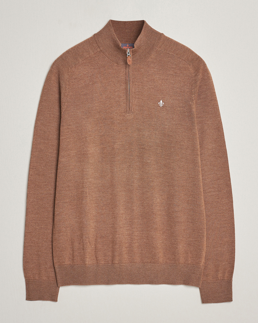 Homme | Pulls Et Tricots | Morris | John Merino Half Zip Camel