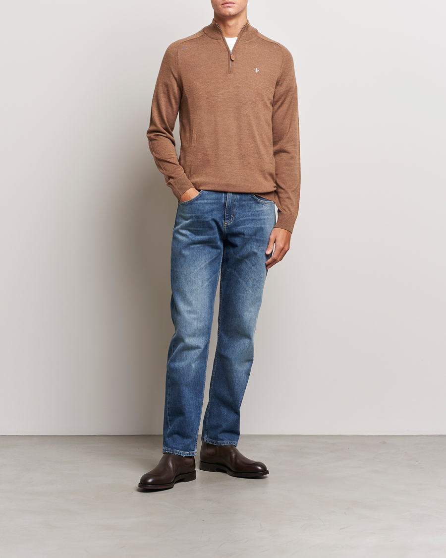 Homme | Pulls Et Tricots | Morris | John Merino Half Zip Camel