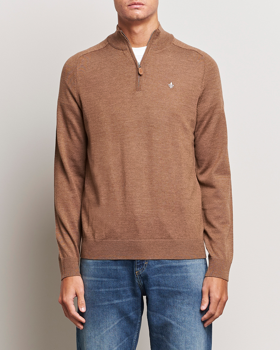 Homme | Pulls Et Tricots | Morris | John Merino Half Zip Camel