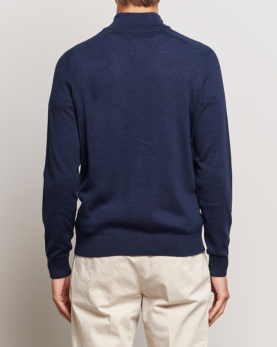 Homme | Pulls Et Tricots | Morris | John Merino Half Zip Blue