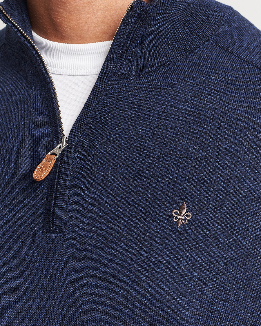 Homme | Pulls Et Tricots | Morris | John Merino Half Zip Blue