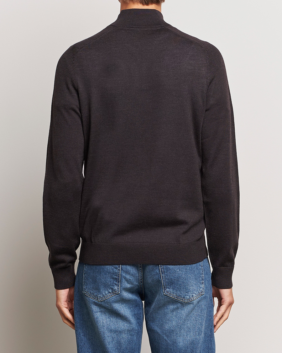 Homme | Pulls Et Tricots | Morris | John Merino Half Zip Brown