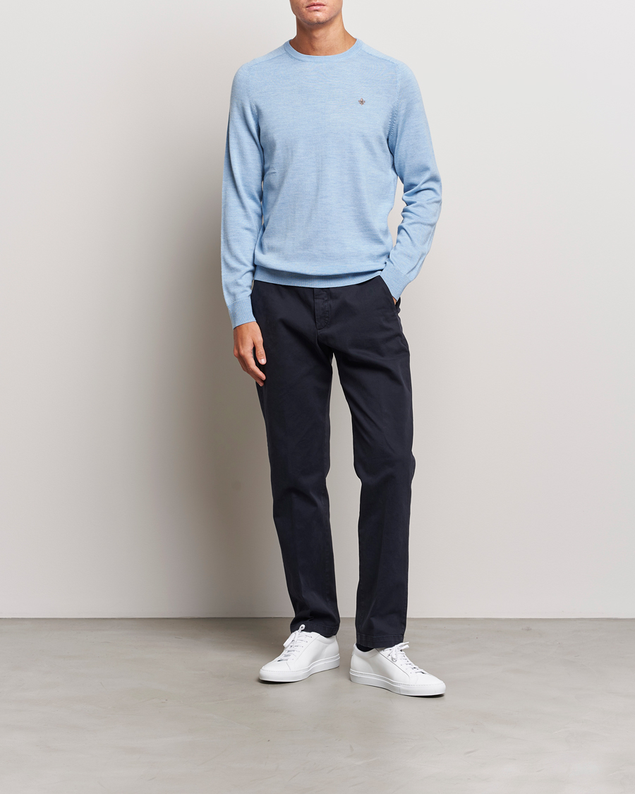 Homme | Pulls Et Tricots | Morris | Merino Crew Neck Pullover Light Blue