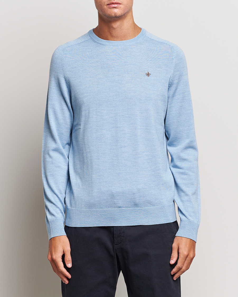 Homme | Pulls Et Tricots | Morris | Merino Crew Neck Pullover Light Blue