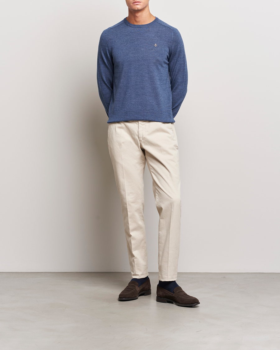 Homme | Pulls Et Tricots | Morris | Merino Crew Neck Pullover Blue
