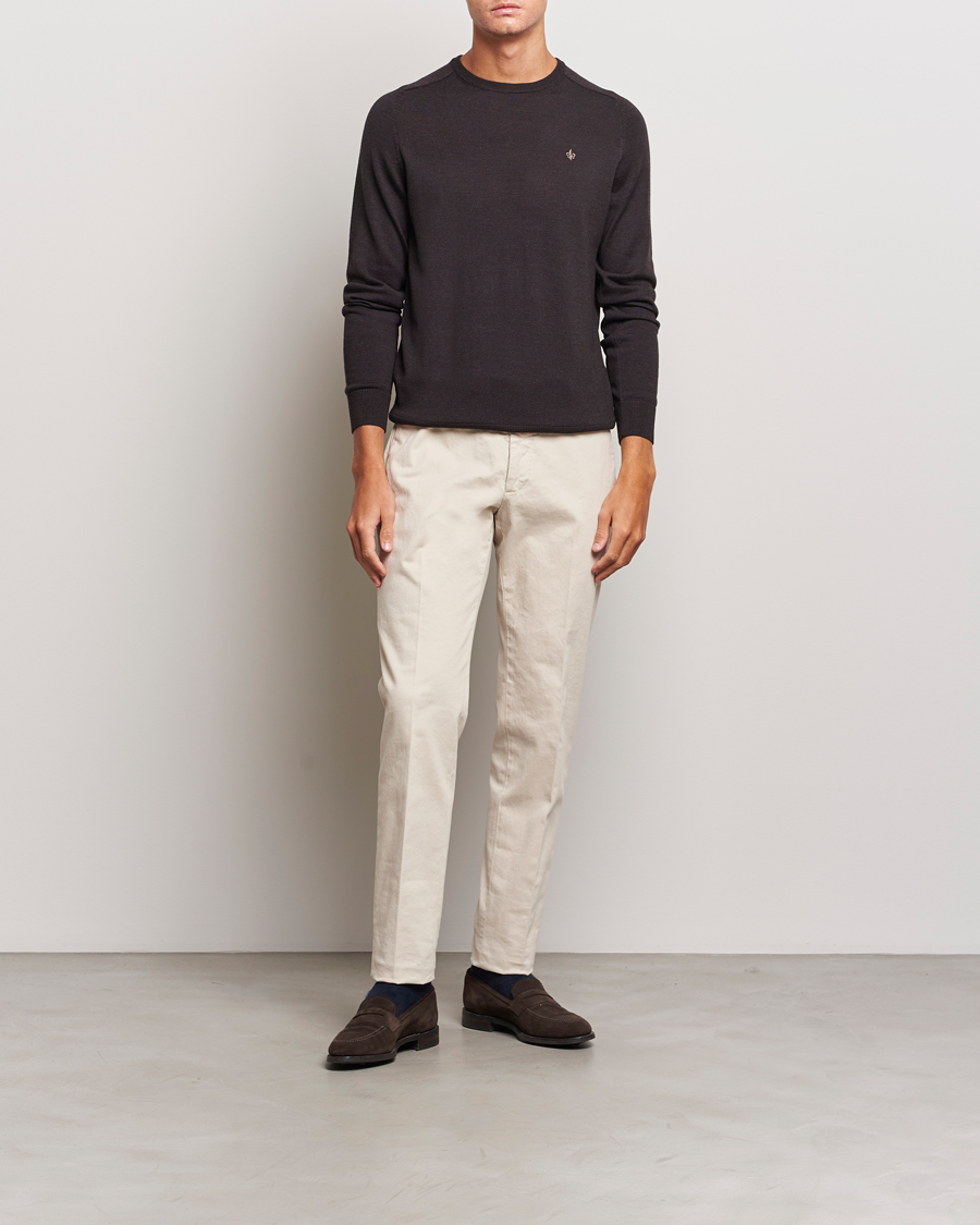 Homme | Pulls Et Tricots | Morris | Merino Crew Neck Pullover Brown