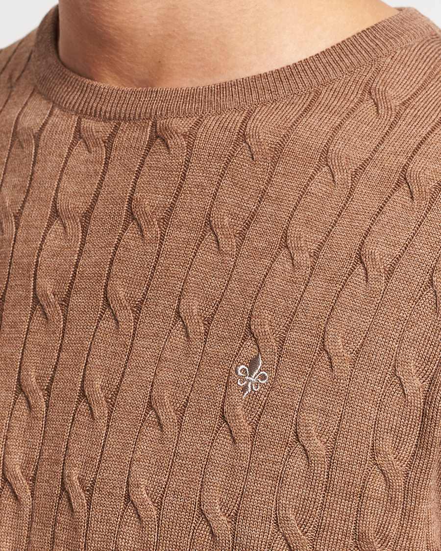 Homme | Pulls Et Tricots | Morris | Merino Cable Crew Neck Camel